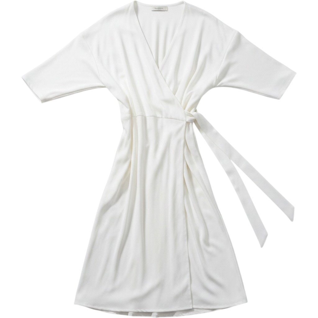 Roland Mouret Ivory White V-Neck Kimono Sleeve Midi Dress Nwt